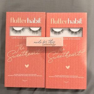 2 new boxes of Sweetheart Flutter Habit Lashes & 1 black Flutter Habit glue.
